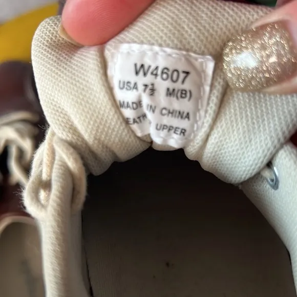 Propet Walking Shoe leather brown tan rubber sole comfortable sneaker oxford 7.5