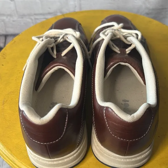 Propet Walking Shoe leather brown tan rubber sole comfortable sneaker oxford 7.5