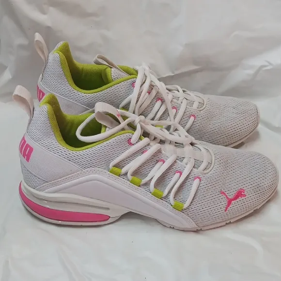 Puma Axelion White and Pink Women's Sneakers Size 10