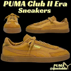 PUMA Club II Era Sneakers - Caramel (Brown/Tan) | Mens Size 12 | Suede &amp; Leather