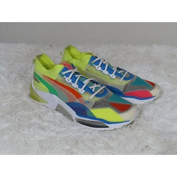 Puma LQDCell Optic Sheer Mens White Yellow Sneakers Athletic Shoes Size 13