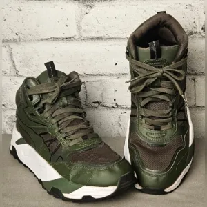 PUMA Mens Trinity Mid Hybrid Lace Up Sneakers Casual - Green