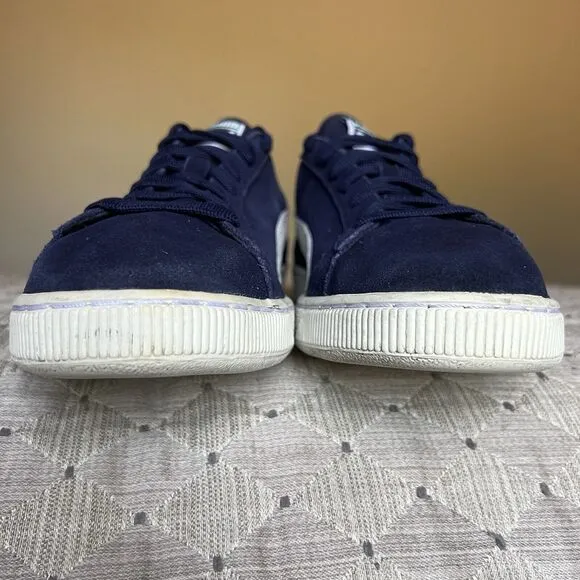 Puma Navy Blue Suede &amp; White Classic Retro Trainer Sneakers Shoes Men’s 14