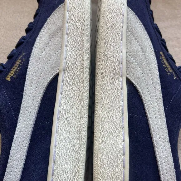 Puma Navy Blue Suede &amp; White Classic Retro Trainer Sneakers Shoes Men’s 14