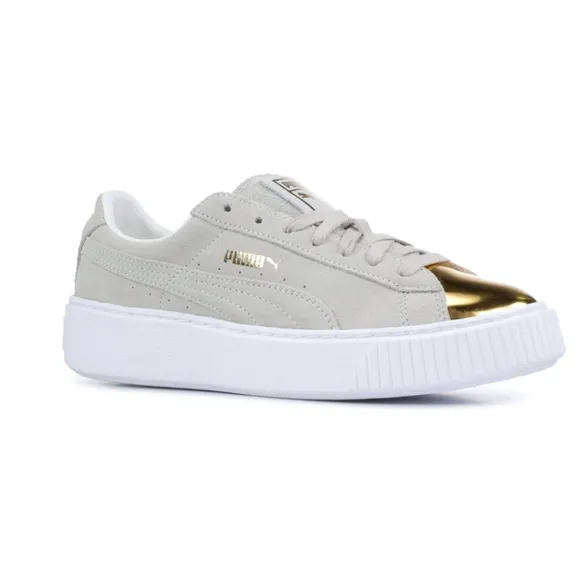 Puma Women's Gold and Tan Sneakers