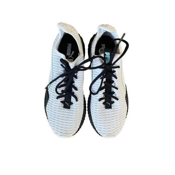 Puma Women's Defy Trainer Shoes Lace Up Athletic Black White Size 8