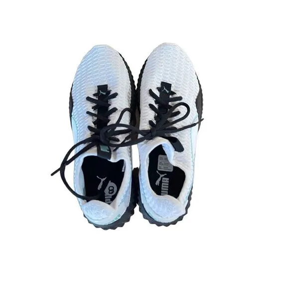 Puma Women's Defy Trainer Shoes Lace Up Athletic Black White Size 8