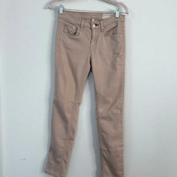 Rag &amp; Bone JEAN MidRise Skinny Pants Distressed Blossom Size 26 Streetwear