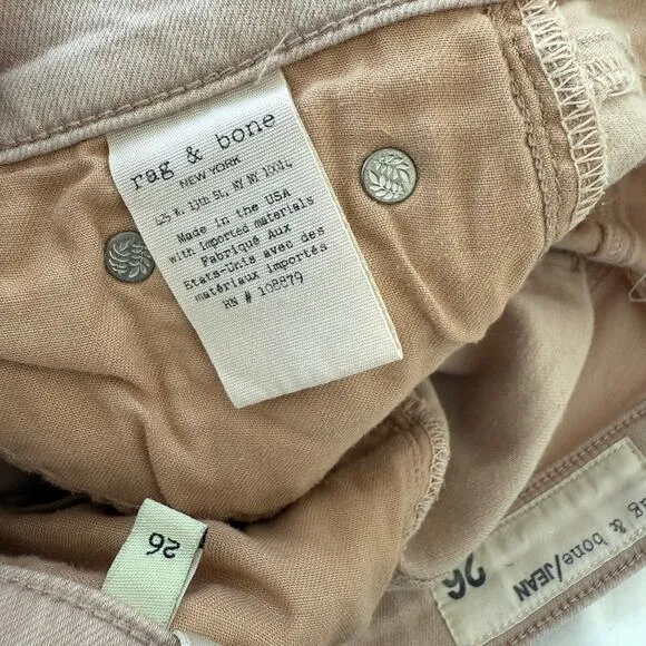 Rag &amp; Bone JEAN MidRise Skinny Pants Distressed Blossom Size 26 Streetwear