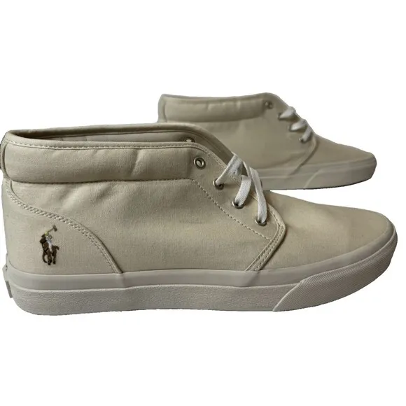 Ralph Lauren Polo Mens Size 11 Sand Canvas Keaton Chkka Sneakers Shoes Chukka