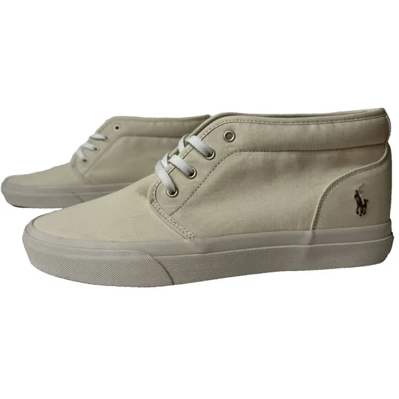 Ralph Lauren Polo Mens Size 11 Sand Canvas Keaton Chkka Sneakers Shoes Chukka