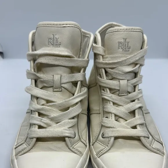 Raph  Lauren Women's White High-Top Sneakers size 8
