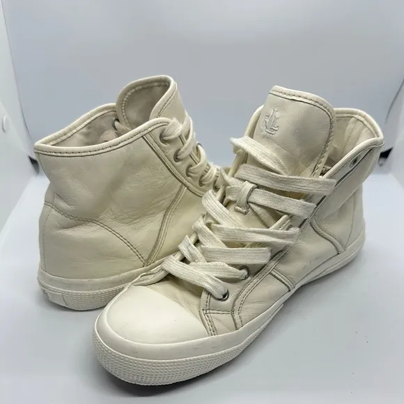 Raph  Lauren Women's White High-Top Sneakers size 8
