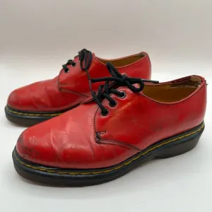 RARE Dr. Martens Vintage MADE IN ENGLISH Bright Red Leather Platform oxfords 5