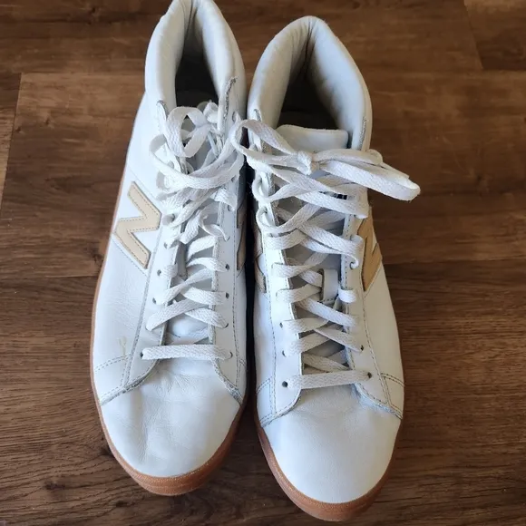 RARE New Balance for J.Crew 891 leather high-top sneakers in white