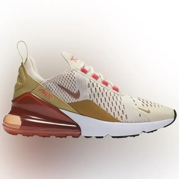 RARE •Nike Air Max 270• Light Cream Terra Blush Gold