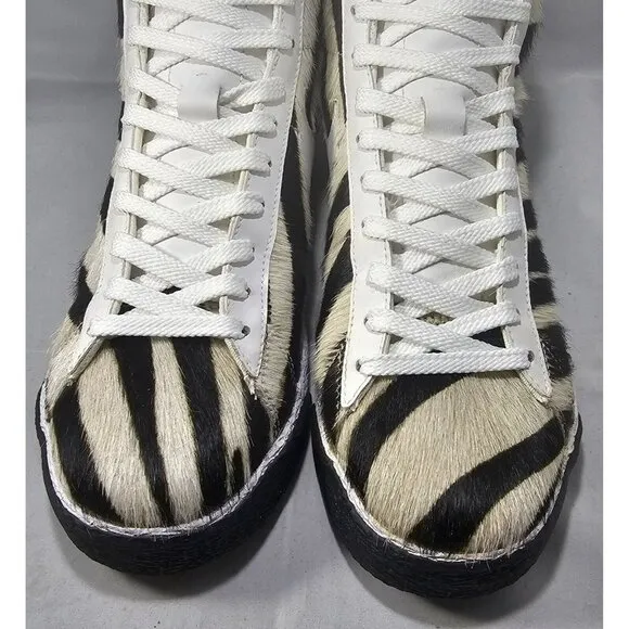 Rare Nike Women's 2007 Blazer Mid Premium Zebra White/Black/Tan Sneakers Size 10