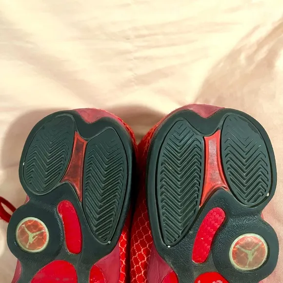 Red/ Black Tennis Shoes With Shoelaces