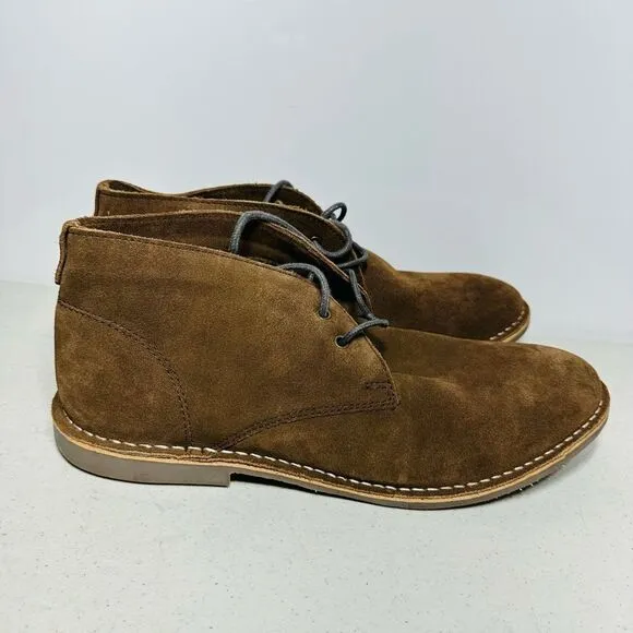 Redtape Mens Desert Boot Lace Up Shoes Size 12 Brown Leather Rubber Sole Casual