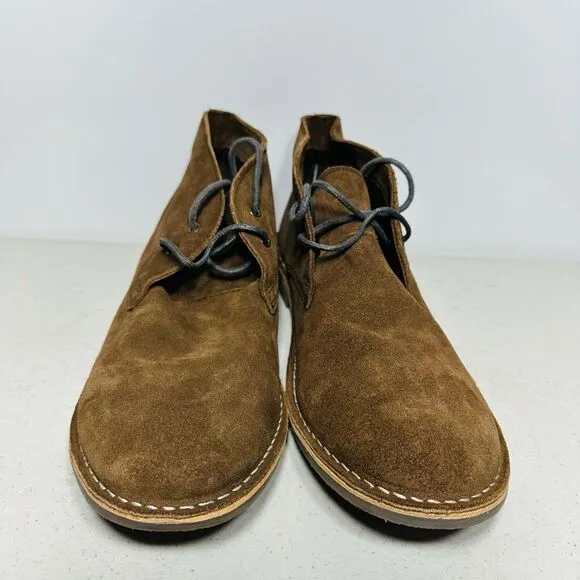 Redtape Mens Desert Boot Lace Up Shoes Size 12 Brown Leather Rubber Sole Casual