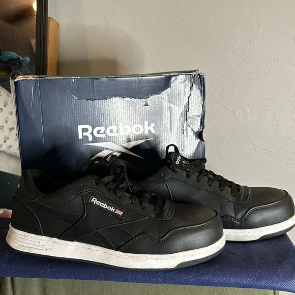 Reebok Club MEMT Work Sneaker Black Shoes Comp Toe RB 4157 M Size 9 / W Size 11