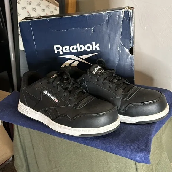 Reebok Club MEMT Work Sneaker Black Shoes Comp Toe RB 4157 M Size 9 / W Size 11