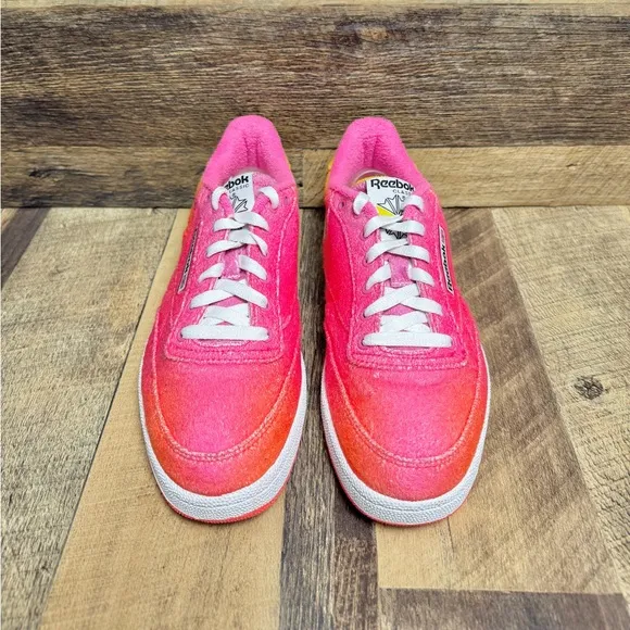 Reebok Daniel Moon Club C 85 Atomic Pink Alert Yellow Sneakers 8 Men / 9.5 Women
