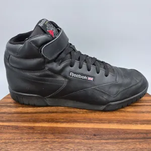 Reebok Exofit Hi Shoes Men's 14 Black Leather Training Strap Athletic Sneakers