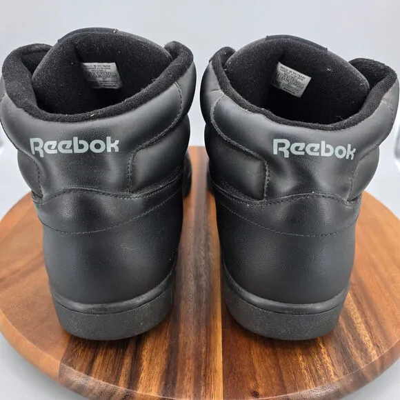 Reebok Exofit Hi Shoes Men's 14 Black Leather Training Strap Athletic Sneakers