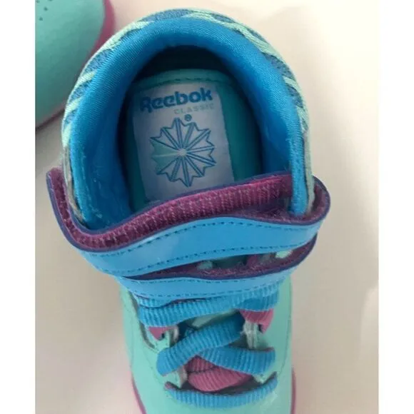 Reebok Freestyle Hi-top Classic Girl’s Sneakers, Blue Bomb/ Ultraberry, Sz. 10.5