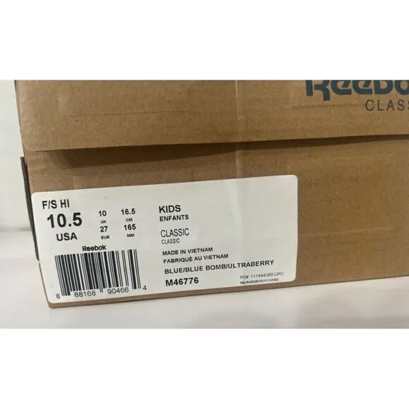 Reebok Freestyle Hi-top Classic Girl’s Sneakers, Blue Bomb/ Ultraberry, Sz. 10.5