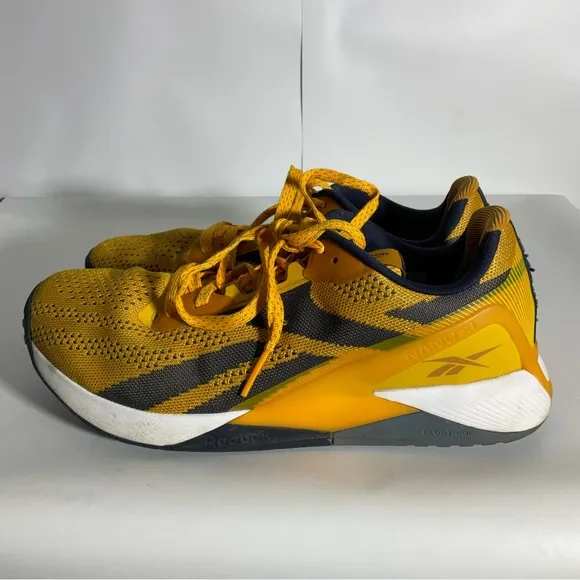 Reebok Men’s Nano X1 Rare Color Gold Yellow Training Shoes; Great Soles Size 10.