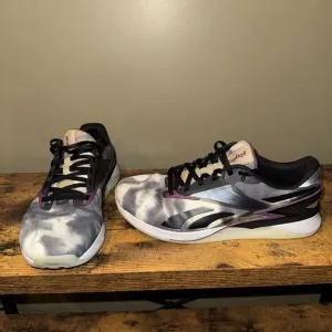 Reebok Mens Nano X3 Trippy Training Sneakers Black Plum IE4106 Mens 8 Womens 9.5
