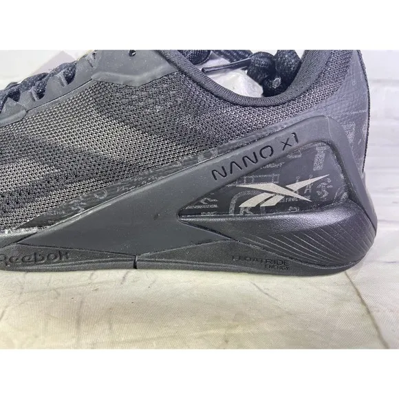 Reebok Nano X1 Womens Black Gray Pewter Training Shoes Sneakers Q46500 Size 8