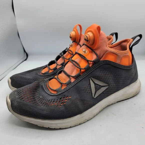 Reebok Pump Plus Tech Mens 10.5 Gray Orange Training Shoes Athletic BD5759