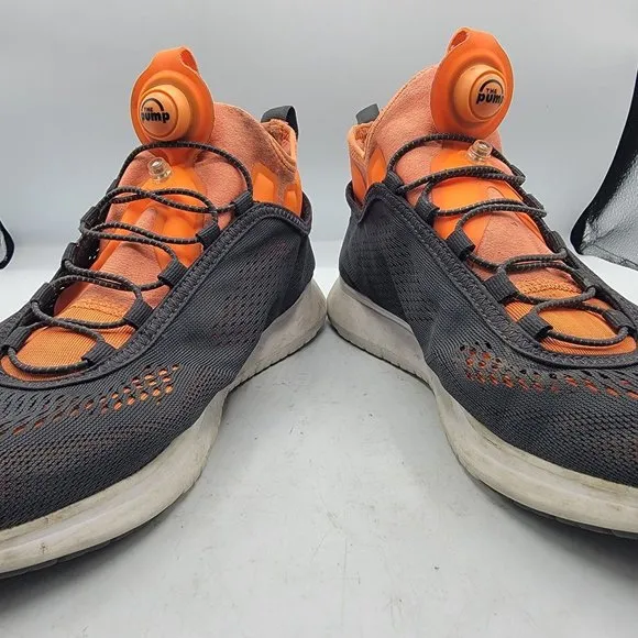 Reebok Pump Plus Tech Mens 10.5 Gray Orange Training Shoes Athletic BD5759