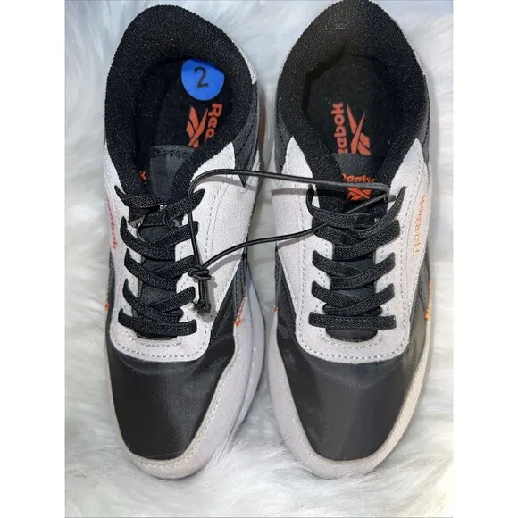 Reebok Shoes Youth Grey and Orange Trainers Size 2 US New!!!