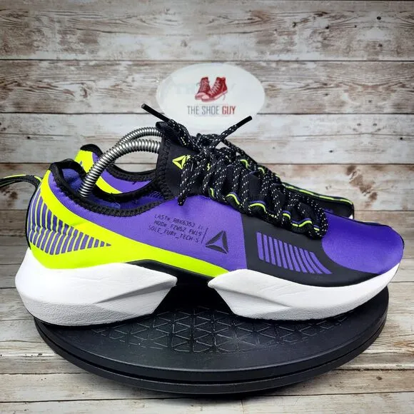 Reebok Sole Men's Size 9.5 Fury TS Purple Neon Lime Athletic Training Shoes