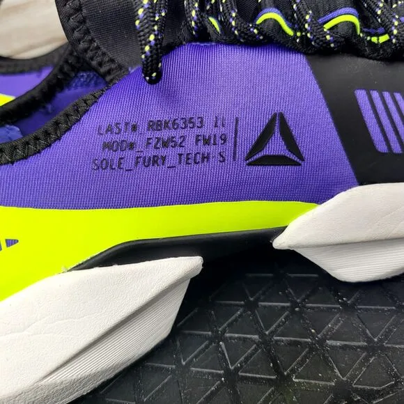 Reebok Sole Men's Size 9.5 Fury TS Purple Neon Lime Athletic Training Shoes