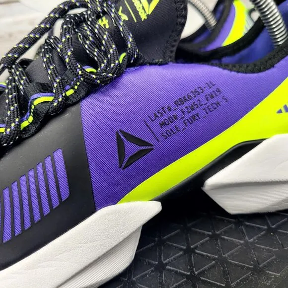 Reebok Sole Men's Size 9.5 Fury TS Purple Neon Lime Athletic Training Shoes