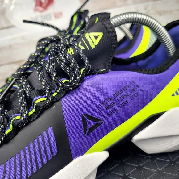 Reebok Sole Men's Size 9.5 Fury TS Purple Neon Lime Athletic Training Shoes