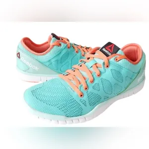Reebok Zquick TR 3.0 training sneakers Turq Coral Athletic Shoes SZ 9.5 Worn 1X
