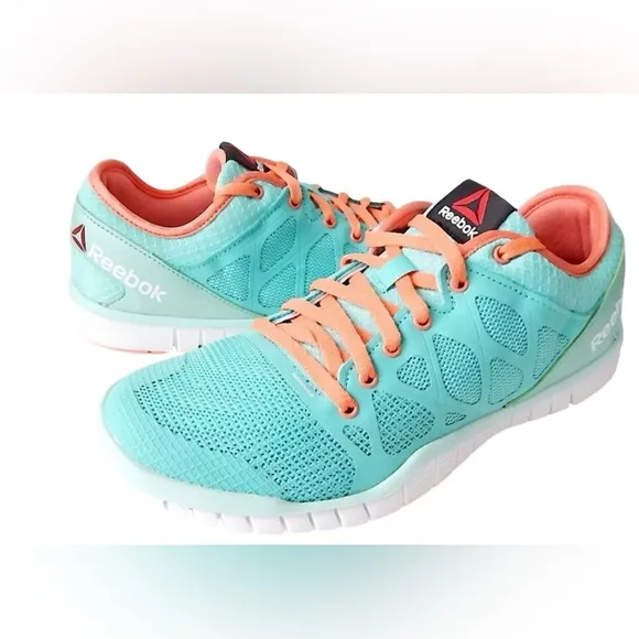 Reebok Zquick TR 3.0 training sneakers Turq Coral Athletic Shoes SZ 9.5 Worn 1X
