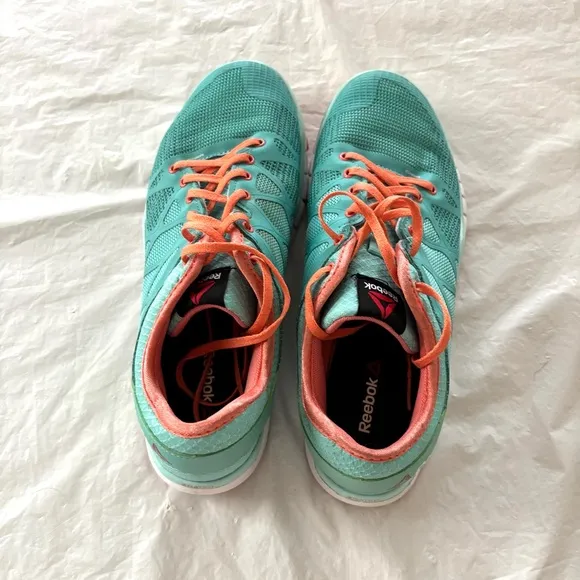 Reebok Zquick TR 3.0 training sneakers Turq Coral Athletic Shoes SZ 9.5 Worn 1X