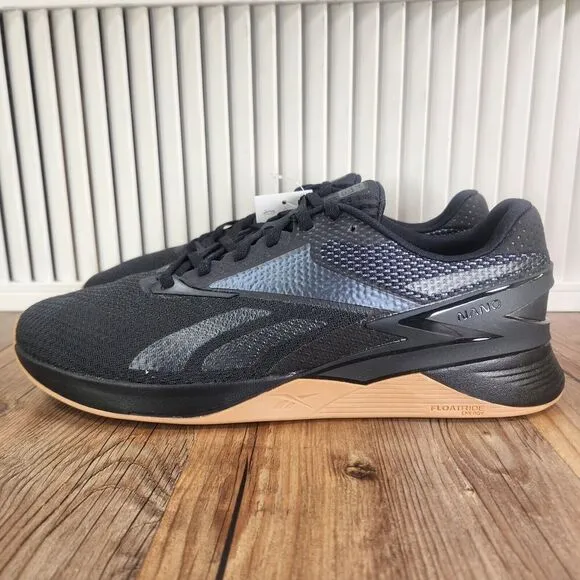 Reebok Nano X3 Mens Size 14 Black Gum Sole Gym Training Sneakers Shoes 100062512