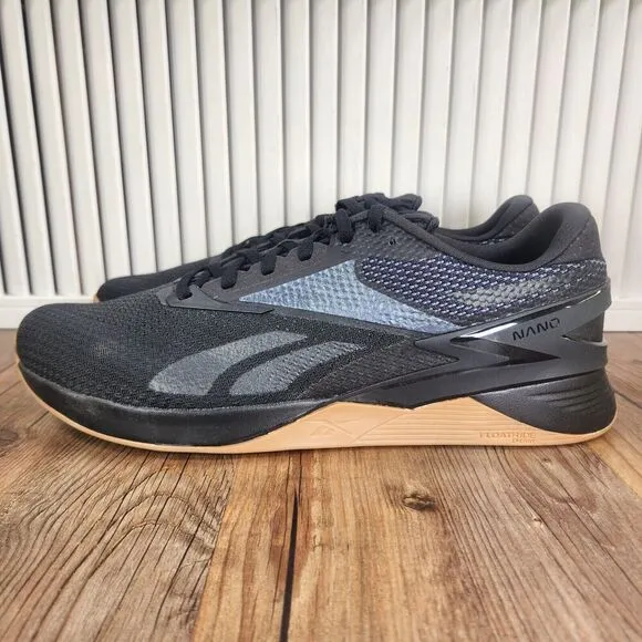 Reebok Nano X3 Mens Sz 14 Black Gum Sole Training Workout Sneakers Shoes HP6041