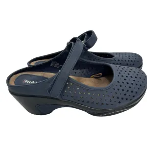 Rialto Womens Shoes Size 8 M Blue Viva Leather Cut Out Vamp Mary Jane Mule
