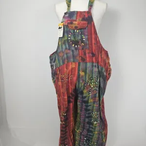 Rising Internatonal rare one-of-a-kind tie-dye overalls size 2xl