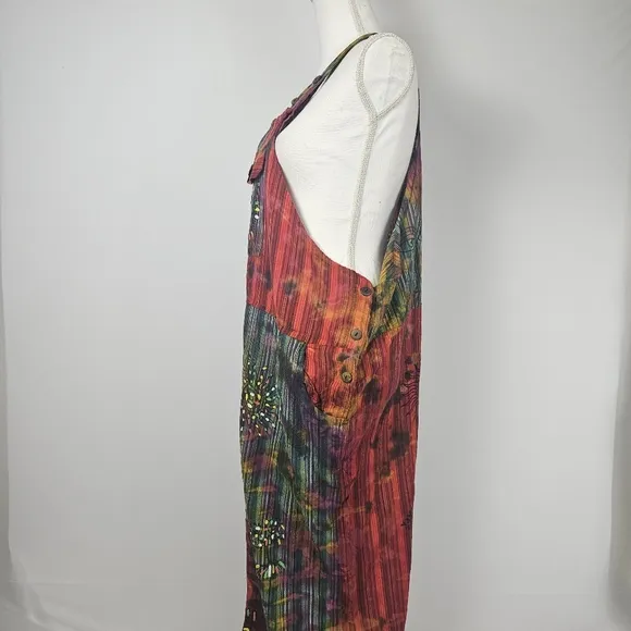 Rising Internatonal rare one-of-a-kind tie-dye overalls size 2xl