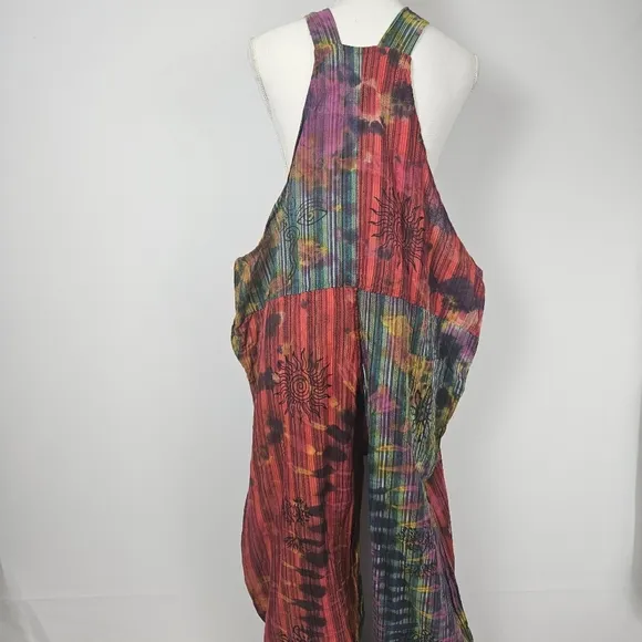 Rising Internatonal rare one-of-a-kind tie-dye overalls size 2xl